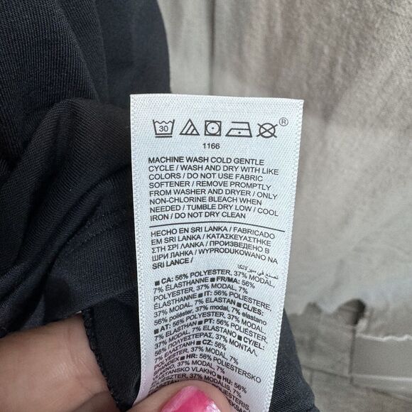 Athleta Casual Tank Top Tunic Size Small Black Gathered Side Ultrasoft Flowy - Picture 7 of 8